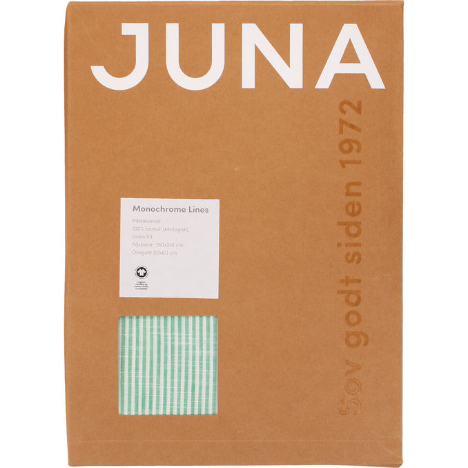 JUNA Påslakanset Grön/Vit 150x210 cm