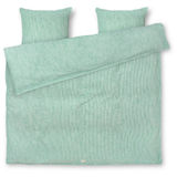 JUNA Sengesæt Striber Grøn/Hvid 220x220 cm