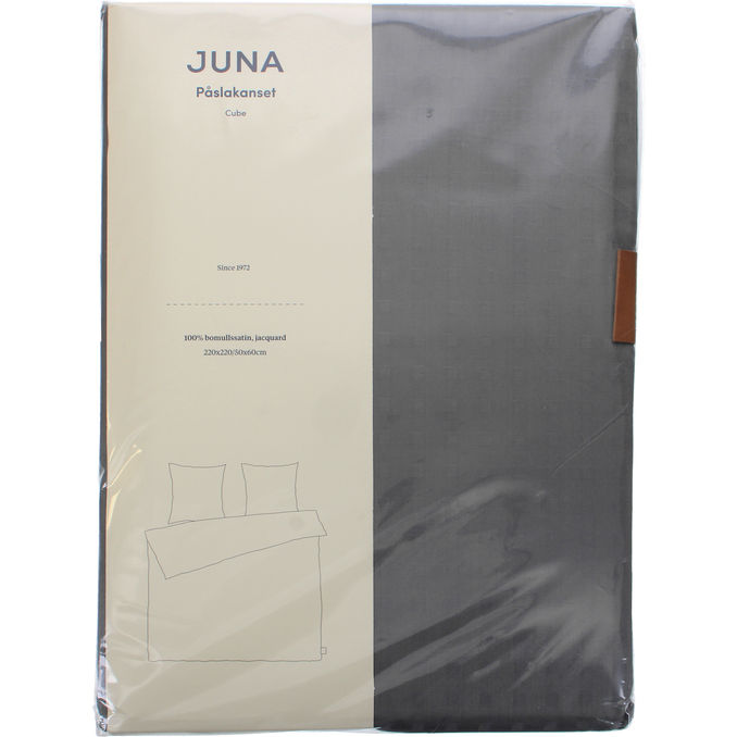 JUNA Sengesæt Cube Smoked Pearl 220x220 cm