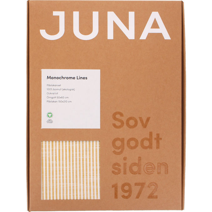 JUNA Påslakanset Ockra/Vit 150x210 cm