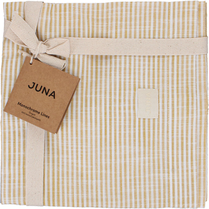 JUNA Pudebetræk Monochrome Lines Okker 50x60cm