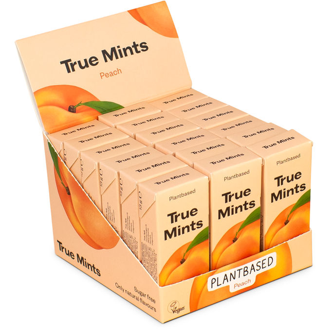 True Co Pfirsich Minzpastillen, 18er Pack
