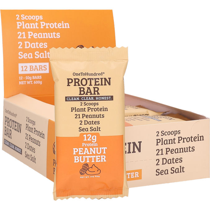 Oneto100 Plant Proteinbar Peanut Butter 12-pak
