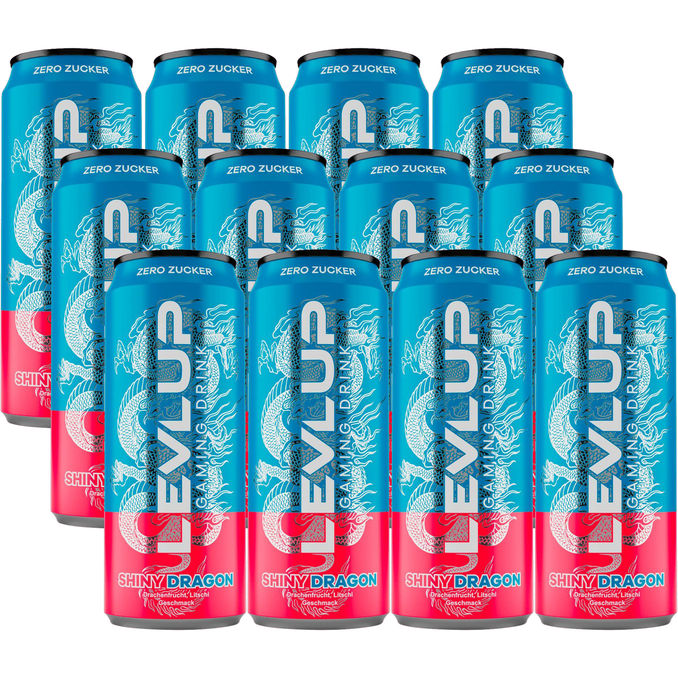 LevelUp Energy Drink Zero Sugar Drachenfrucht, 12er Pack (EINWEG) zzgl. Pfand