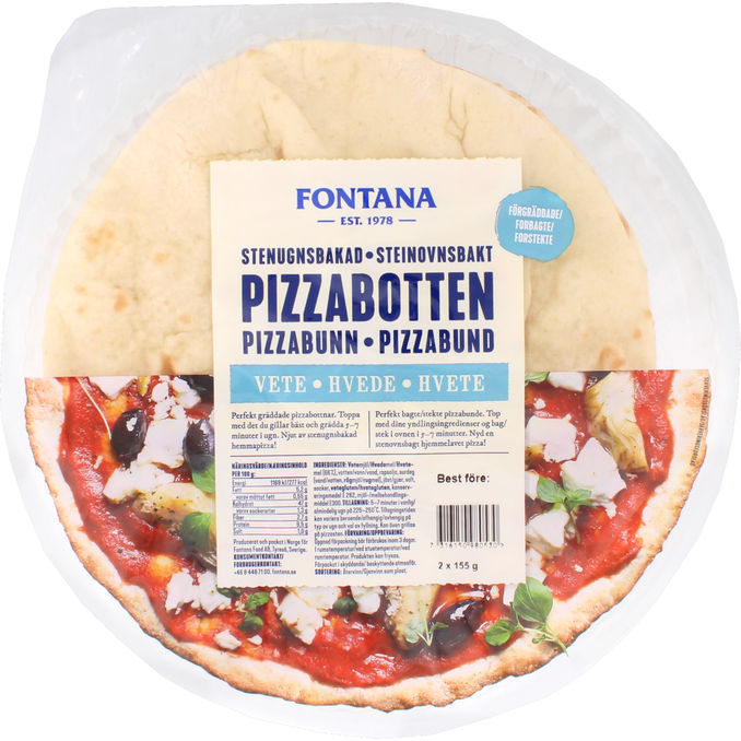 Fontana Stenugnsbakad Pizzabotten 2-pack