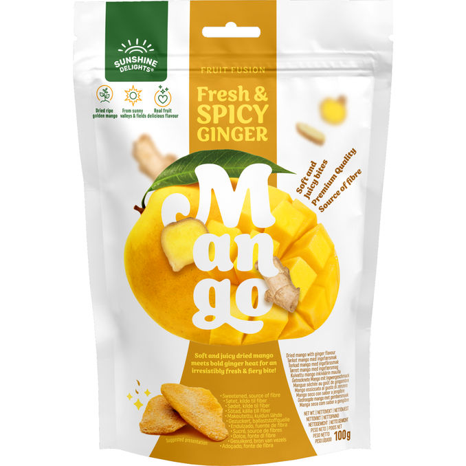 Sunshine Delights Tørret Mango Ingefær