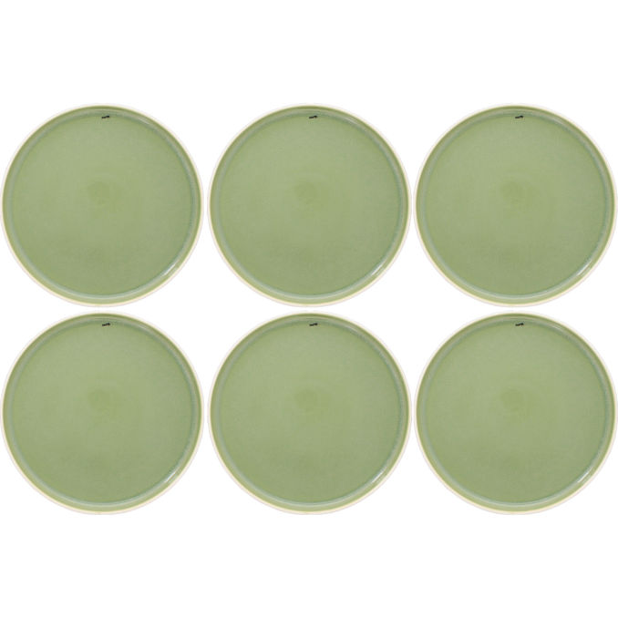 Studio Round North Tallrik Vit & Moss 6-pack 27cm