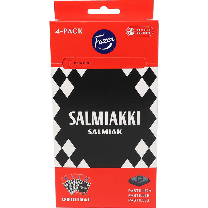 Fazer Salmiakki Pastiller 4-pack