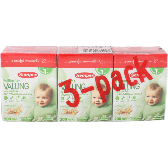 Semper Täysjyvävelli Kaura 3-pack