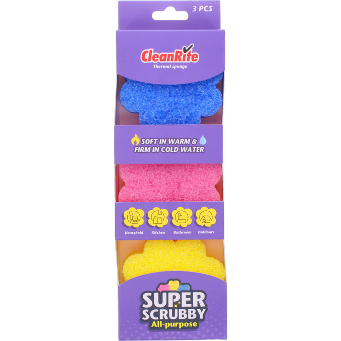 Super Scrubby Rengøringssvampe 3-pak