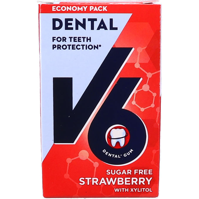 V6 Dental Jordbær Tyggegummi