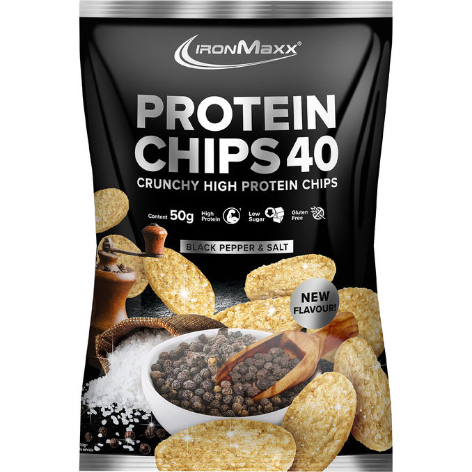 IronMaxx Protein Chips Salt & Pepper, Minipack