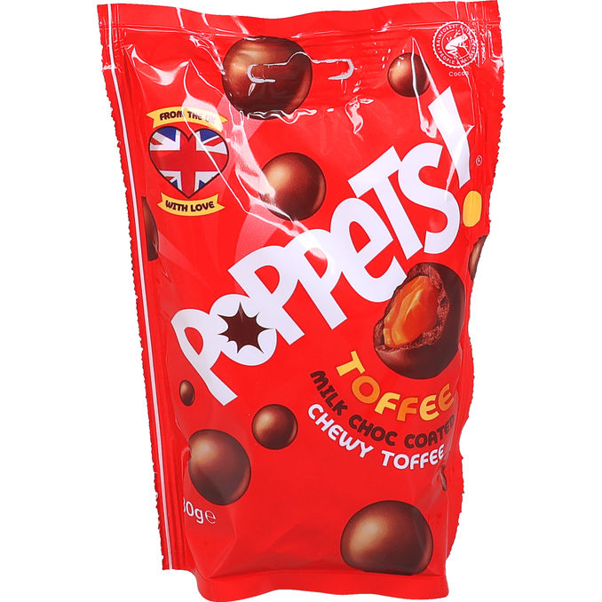 Poppets Toffee Milk Choc Coated Chewy Toffee