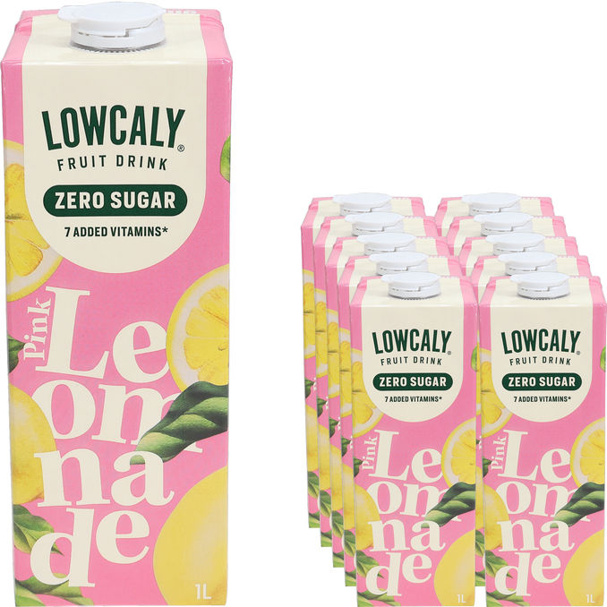 Lowcaly Sokeriton Mehujuoma Pink Lemonade 10-pack