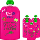 Ella's Kitchen Jordbær, Æble & Rabarber Puré 7-pak