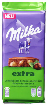 Mindestens haltbar bis: 29.04.2026 Milka Schokolade Ganze Nuss