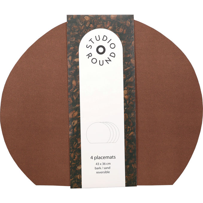 Studio Round North Bordstablett Bark & Sand 4-pack