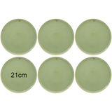 Studio Round North Tallrik Vit & Shiny Moss 6-pack 21cm