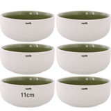 Studio Round North Skål Vit & Moss 6-pack 11cm