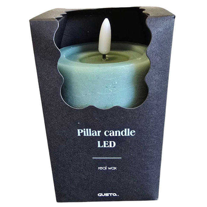 Gusta LED-Stumpenkerze Grün