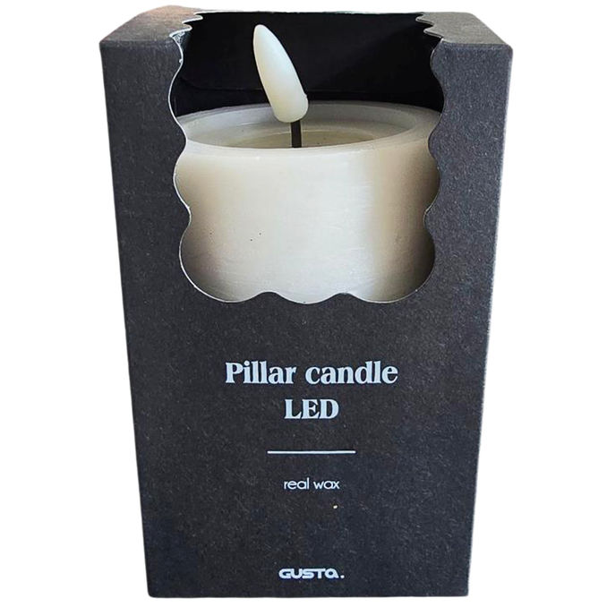 Gusta LED Stumpenkerze Weiß