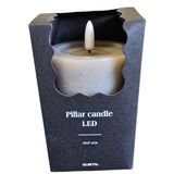 Gusta LED-Stumpenkerze Grau-Braun