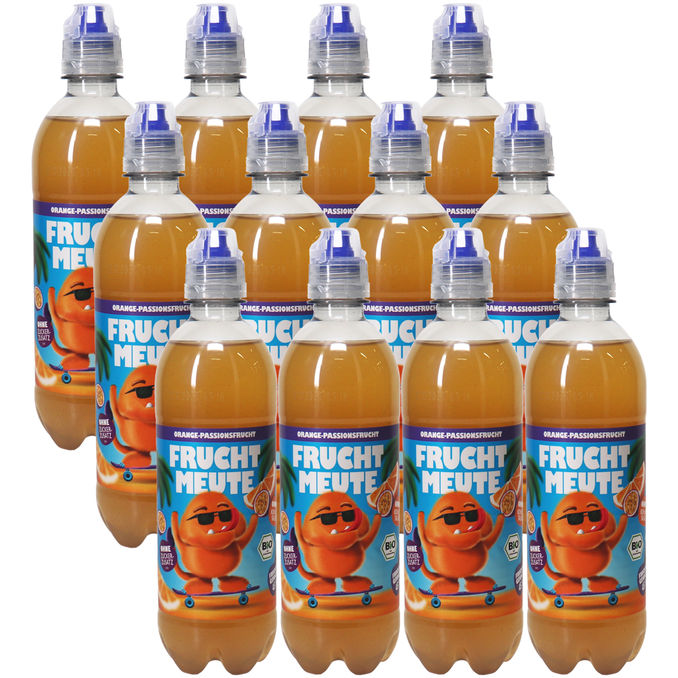 Fruchtmeute BIO Fruchtsaftgetränk Orange + Passionsfrucht, 12er Pack (EINWEG) zzgl. Pfand