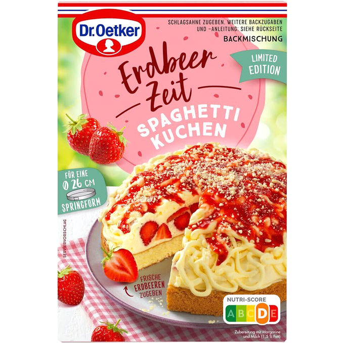 Dr. Oetker Spaghetti Kuchen Erdbeer