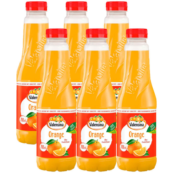 Valensina Orangensaft, 6er Pack (EINWEG) zzgl. Pfand