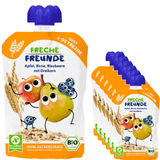 Freche Freunde BIO Quetschies Apfel, Birne, Blaubeere mit Dreikorn, 6er Pack