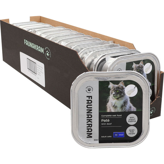 Faunakram Kissanruoka Paté Nauta & Jogurtti 16-pack