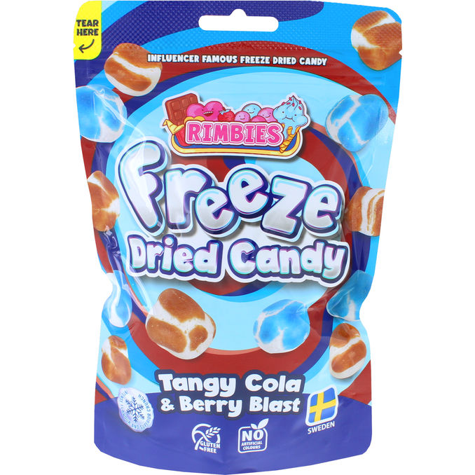 Rimbies Frysetørret Slik Tangy Cola & Berry Blast