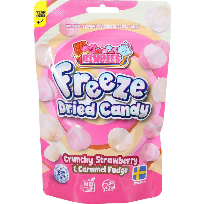 Rimbies Frystorkat Godis Jordgubb & Karamell