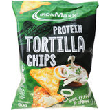 Mindestens haltbar bis: 30.04.2026 IronMaxx Protein Tortilla Chips Sour Cream & Onion