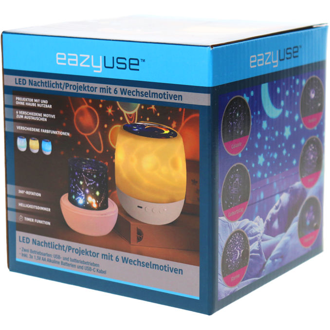 Eazyuse LED Nachtlicht Projektor mit 6 Motiven
