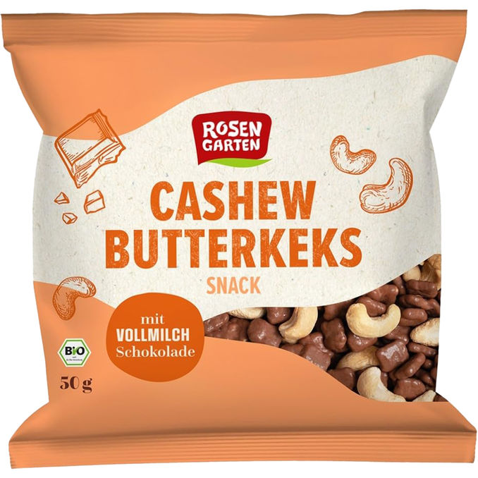 Rosengarten Naturkost BIO Vollmilch Keks Cashew Mix