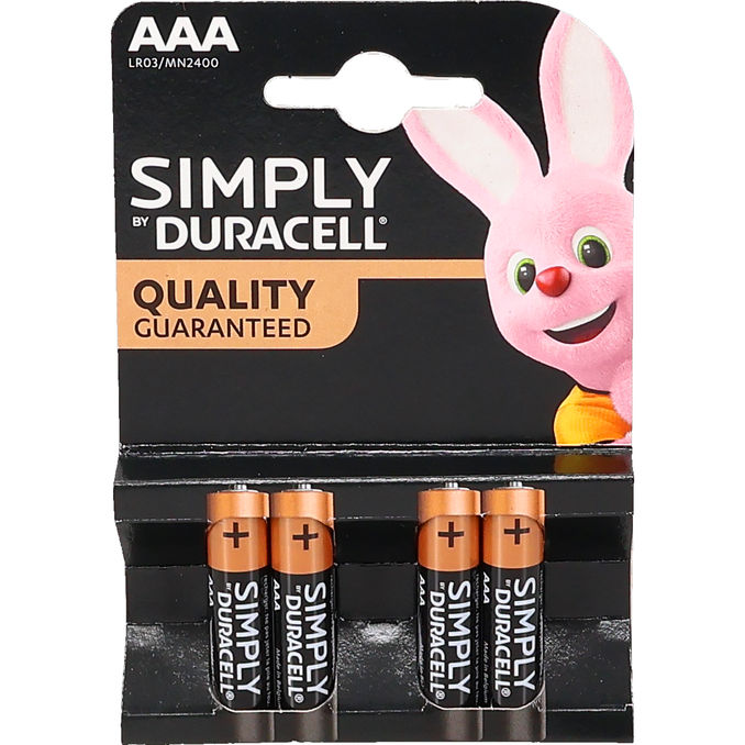 Duracell Alkalibatterier AAA 4-pack