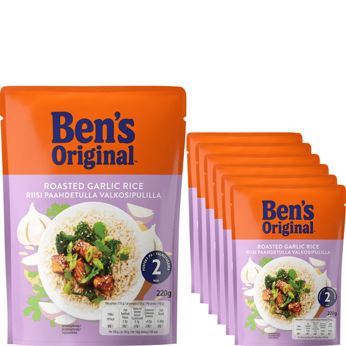 Ben's Original Valmisriisi Paahdettu Valkosipuli 6-pack