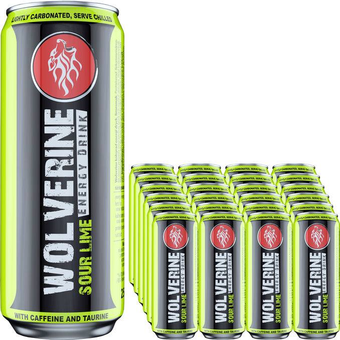 Wolverine Energidryck Sour Lime 24-pack