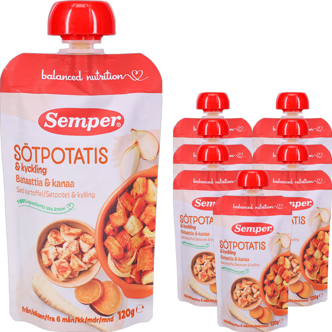 Semper Lastenruoka Bataattia & Kanaa 7-pack