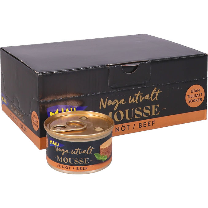 Mjau Kattmat Mousse Nötkött 12-pack