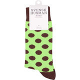 Svensk husman Strumpor Prickig Brun & Grön Stl. 36-40