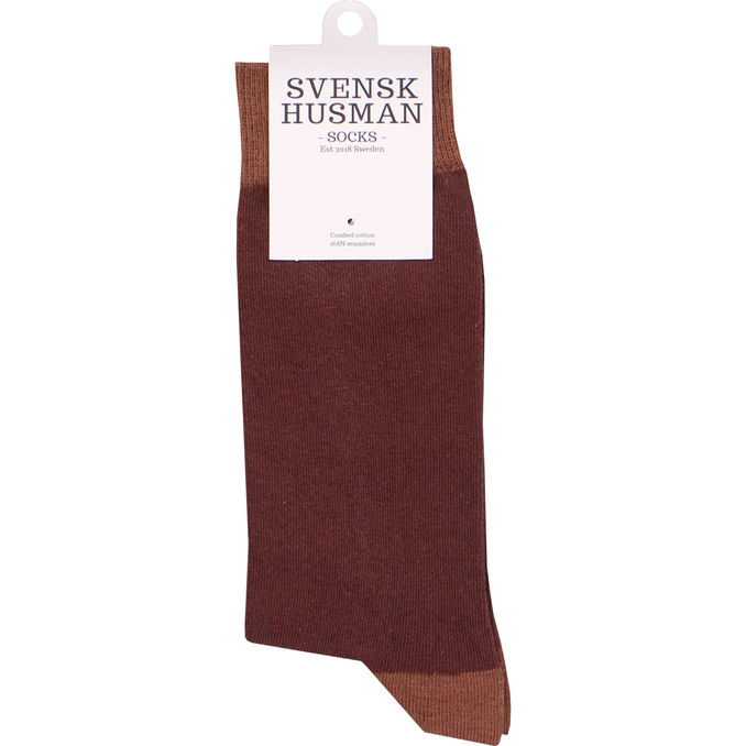 Svensk husman Strømper Tofarvede Brune 36-40