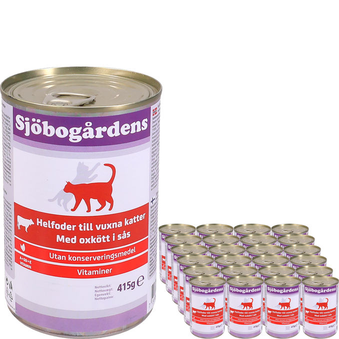 Sjöbogårdens Kattmat Helfoder Oxkött 24-pack