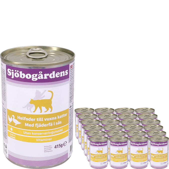 Sjöbogårdens Kissanruoka Täysravinto Siipikarja 24-pack