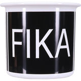 Citronelles Fika Emaljmugg Svart & Vit
