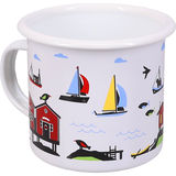 Citronelles Emaljekrus Sommerhusmotiv