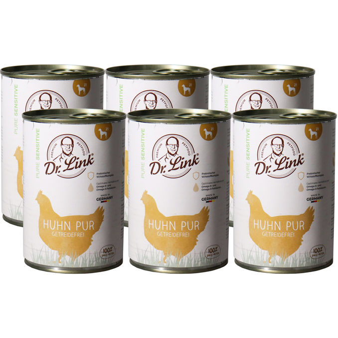 Dr. Link® Hundefutter Huhn, 6er Pack