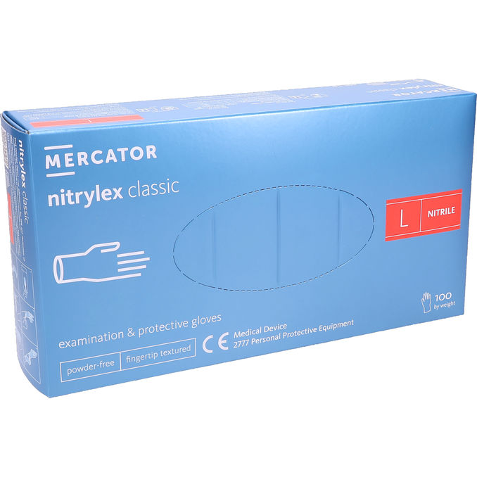 Mercator Nitrilhandskar Blå L 100-pack