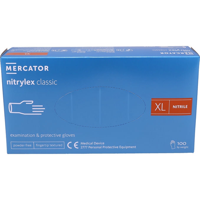 Mercator Nitril Handsker Blå 100 Stk XL